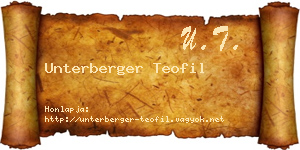 Unterberger Teofil névjegykártya